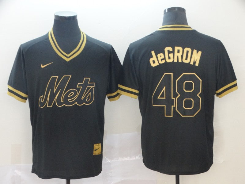 Men's New York Mets Jacob deGrom #48 Black Stitched Jersey1