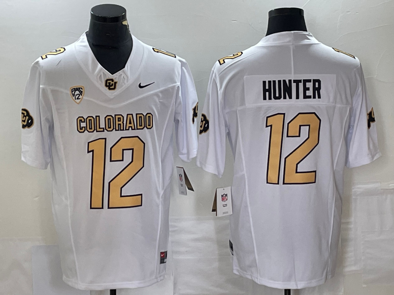 Men's Colorado Buffaloes Travis Hunter #12 White Player Game Jersey