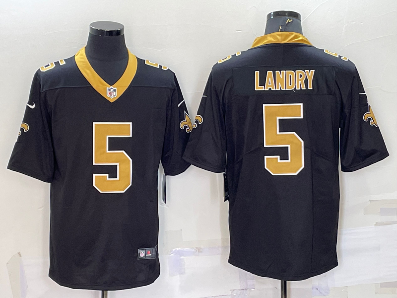 Men's New Orleans Saints Jarvis Landry #5 Black Game Jersey1
