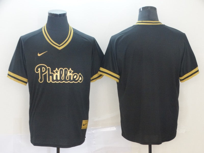 Men's Philadelphia Phillies Black Replica Blank Jersey1