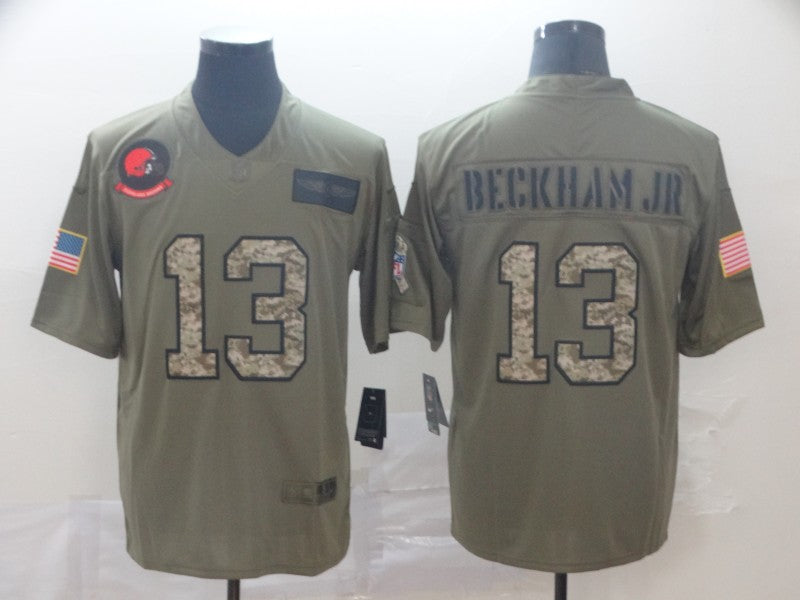Men's Cleveland Browns Odell Beckham Jr. Olive Player Game Jersey1