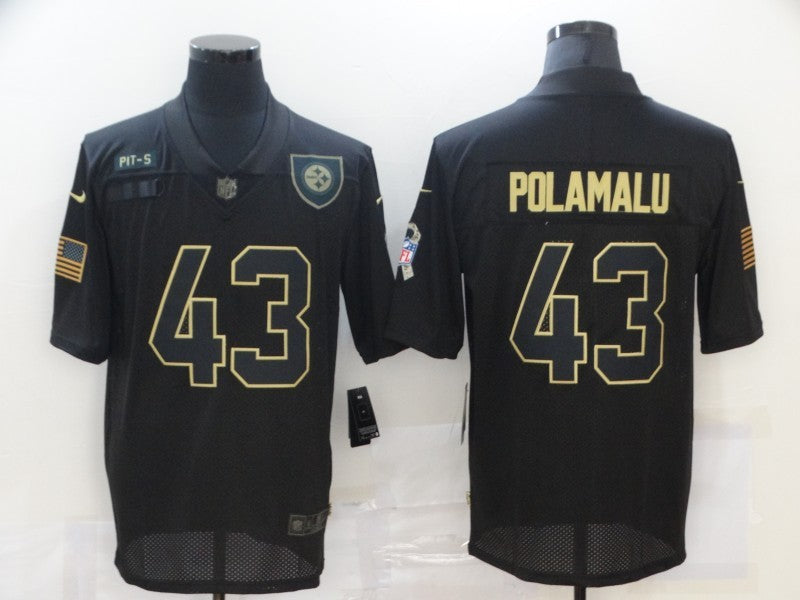 Men's Pittsburgh Steelers Troy Polamalu #43 Black Game Player Jersey1