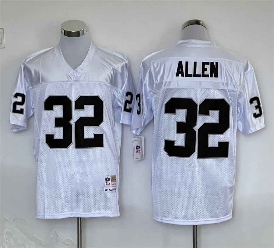 Men's Oakland Raiders Marcus Allen White Legacy Replica Jersey1