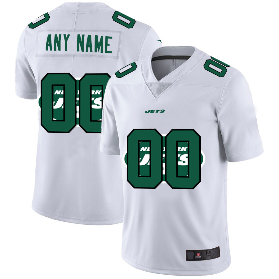 Custom1 New York Jets White Team Big Logo Vapor Untouchable Limited Jersey1 American Stitched Jersey1 Football Jerseys