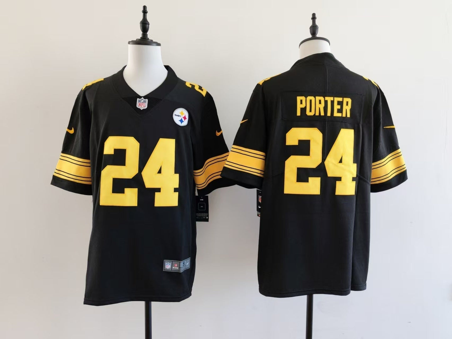 Men's Pittsburgh Steelers Joey Porter Nike Jersey - Black-yellow numbers