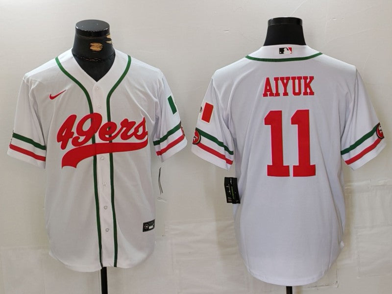 Men's San Francisco 49ers Brandon Aiyuk #11 White Player Jersey1