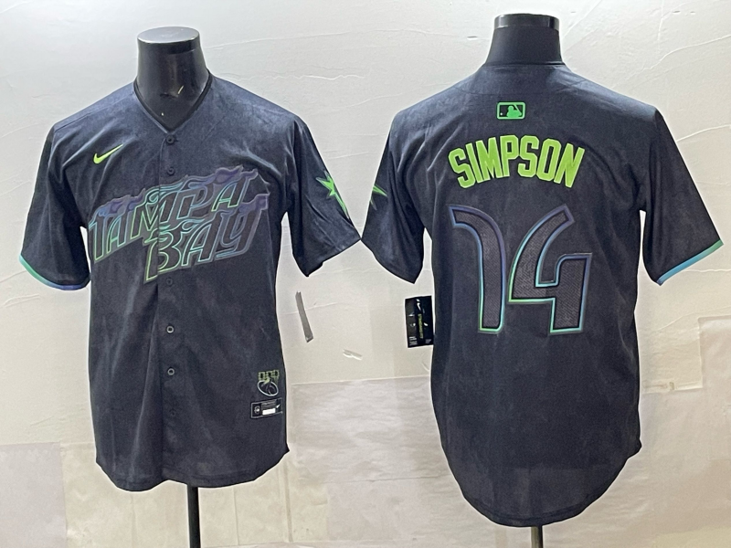 Men's Tampa Bay Rays Chandler Simpson #14 Charcoal 2024 City Connect Limited Player Jersey