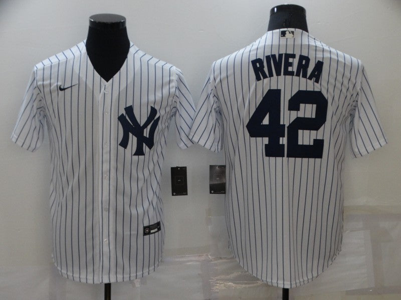 Men's New York Yankees Mariano Rivera #42 White Replica Baseball Jersey1