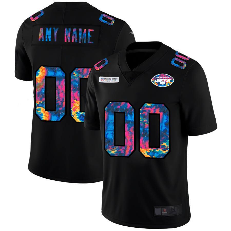 Custom1 New York Jets Multi-Color Black 2020 Crucial Catch Vapor Untouchable Limited Jersey1 American Stitched Jersey1 Football Jerseys