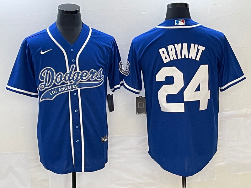 Men's Los Angeles Dodgers Kobe Bryant #24 Royal Player Jersey1 Joint Edition