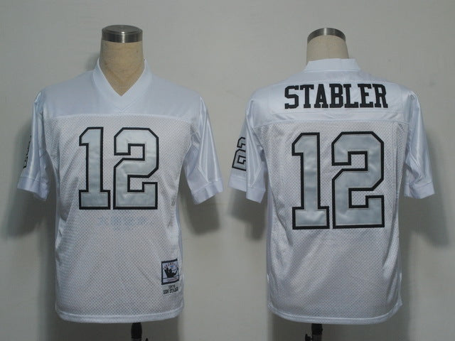 Men's Oakland Raiders Ken Stabler White Legacy Replica Player Jersey1