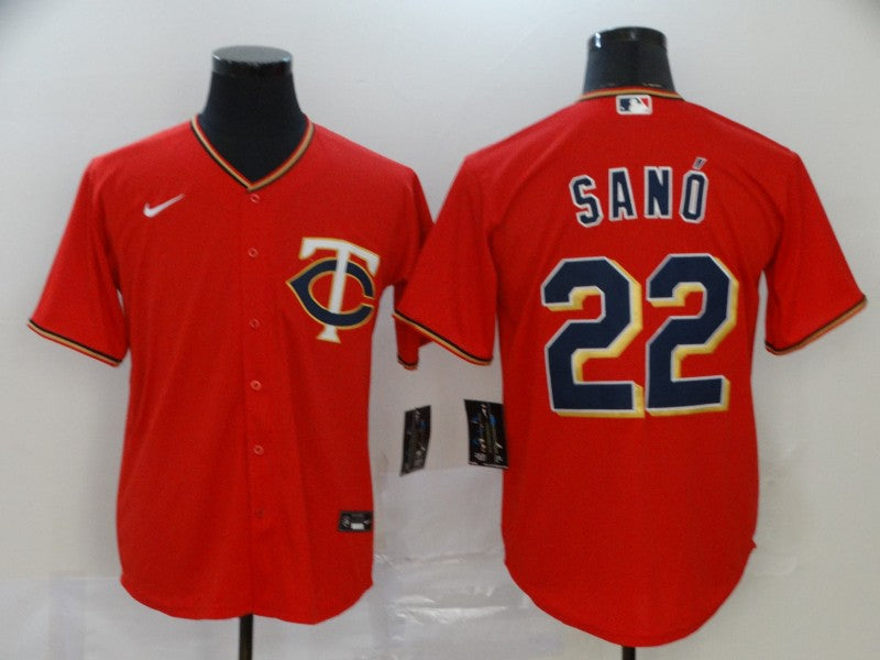 Men's Minnesota Twins Miguel Sano #22 Red Replica Baseball Jersey1