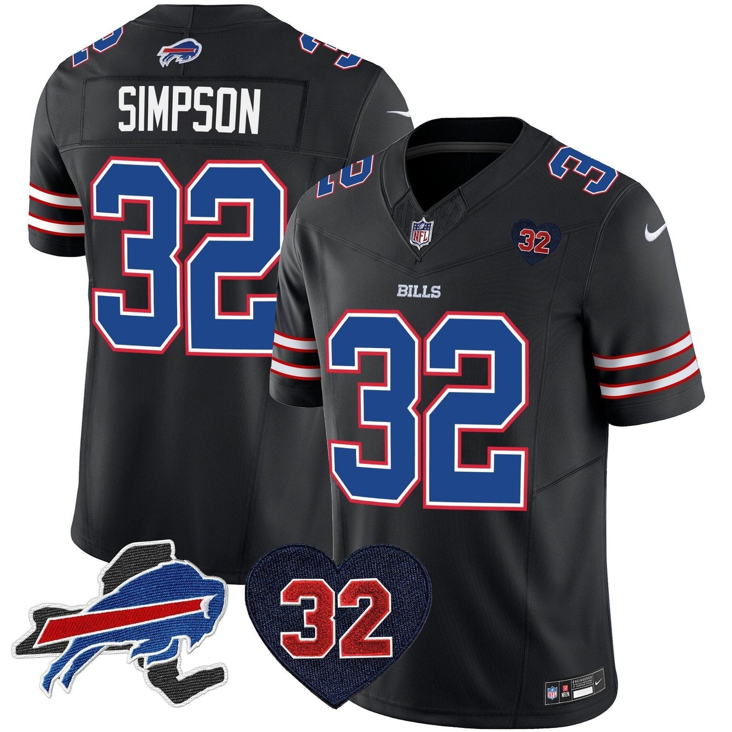 Mens Buffalo Bills O.J. Simpson Patch Vapor Limited Jersey All Stitched