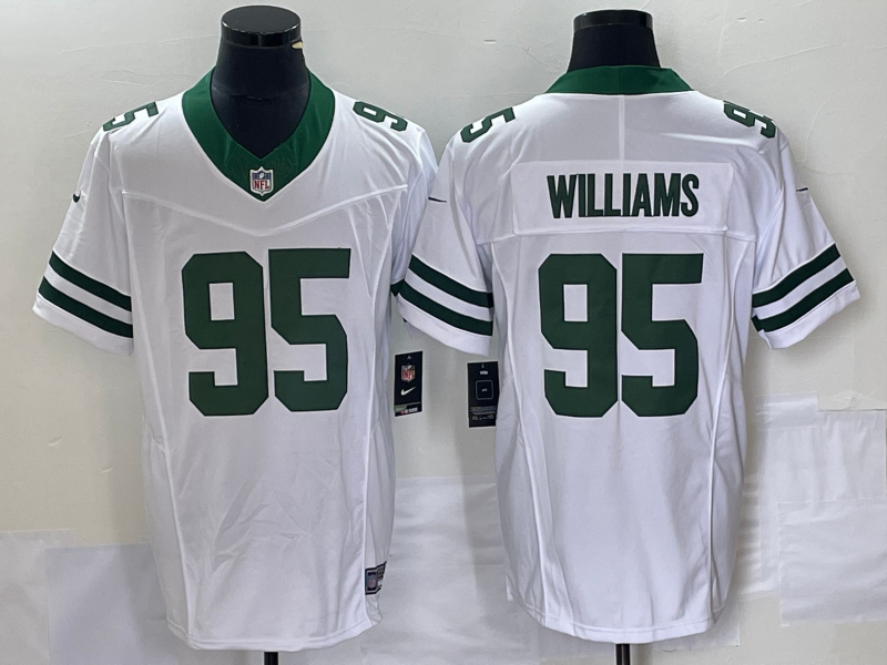 Men's New York Jets Quinnen Williams #95 White Legacy Vapor F.U.S.E. Limited Jersey1