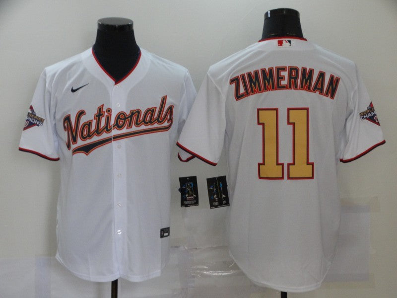 Men's Washington Nationals Ryan Zimmerman #11 White Replica Baseball Jersey1