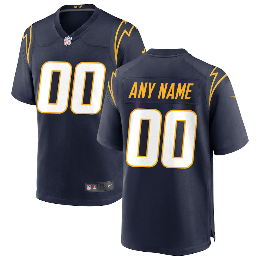 Custom1 Los Angeles Chargers Navy Alternate Game Jersey1