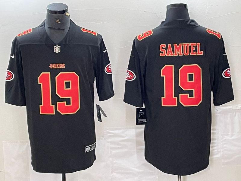 Men's San Francisco 49ers Deebo Samuel #19 Black Fashion Game Jersey1