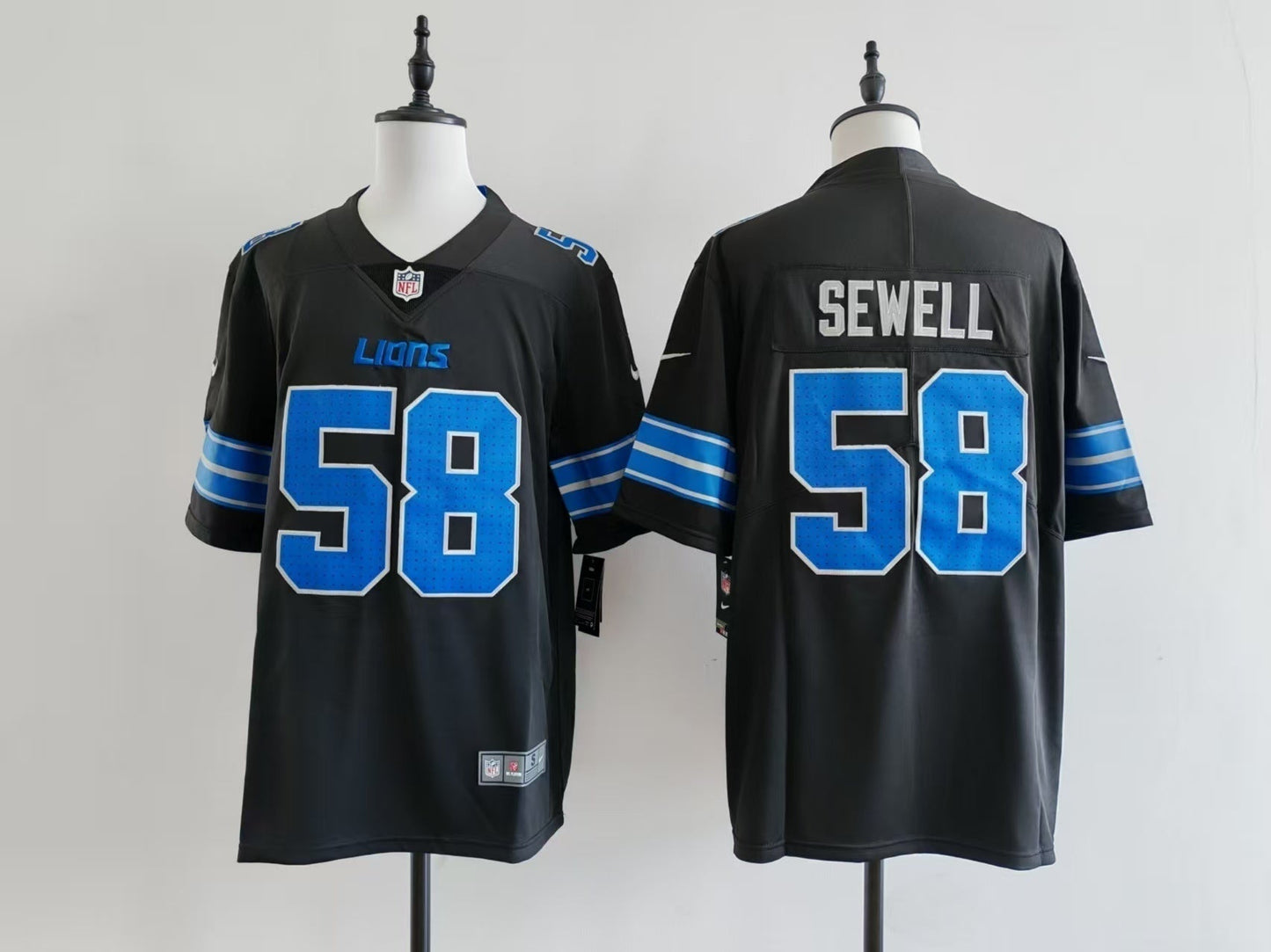 Men's Detroit Lions Penei Sewell Jersey - Black