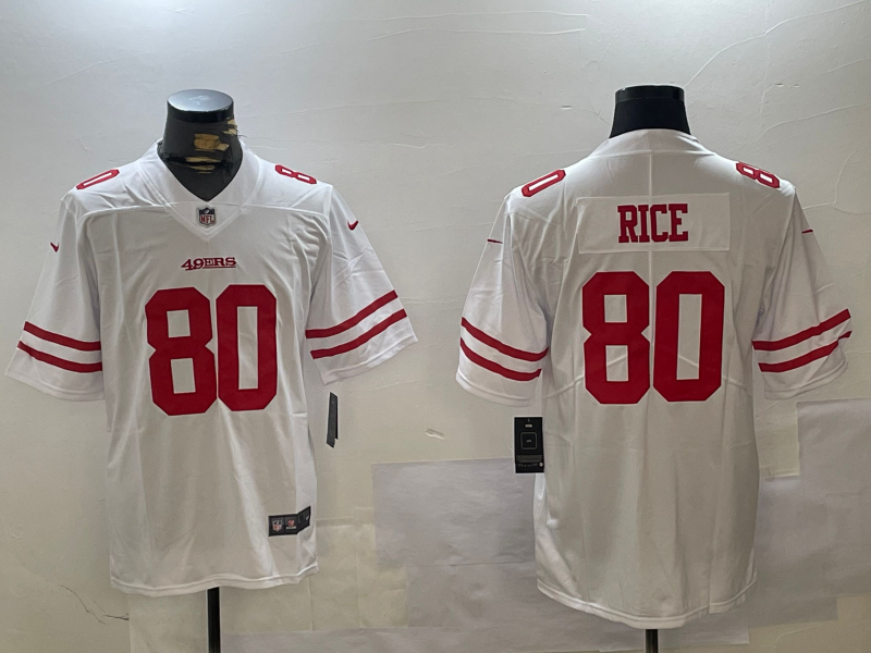 Men's San Francisco 49ers Jerry Rice #80 White Game Player Jersey1
