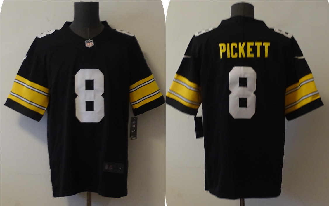 Men's Pittsburgh Steelers Kenny Pickett #8 Black Player Game Jersey1