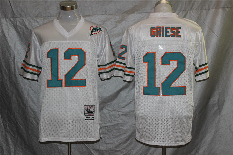 Men's Miami Dolphins Bob Griese White Legacy Replica Jersey1