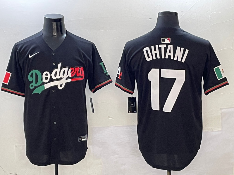Men's Los Angeles Dodgers Shohei Ohtani Black Game Player Jersey1