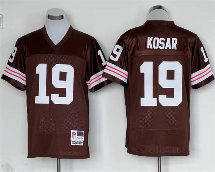 Men's Cleveland Browns Bernie Kosar Brown Legacy Replica Player Jersey1
