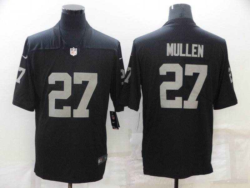 Men's Las Vegas Raiders Trayvon Mullen #27 Black Game Jersey1