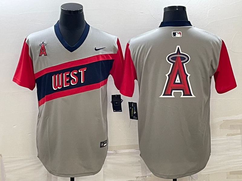 Men's Los Angeles Angels Gray Replica Player Jersey1