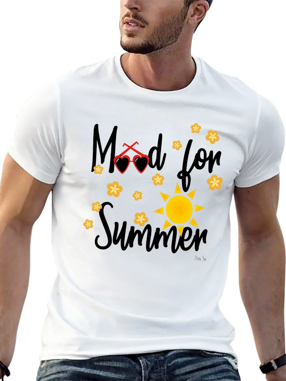 Mood for Summer Graphic Black T-Shirt