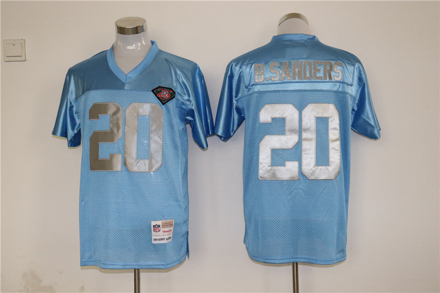 Men's Detroit Lions Barry Sanders Blue Legacy Replica Player Jersey1
