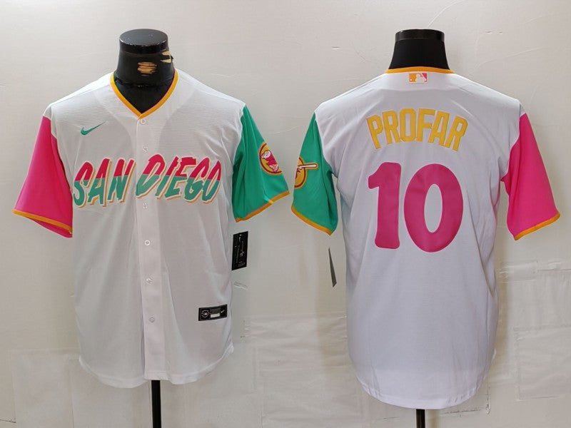 Men's San Diego Padres Jurickson Profar #10 White City Connect Limited Player Jersey1