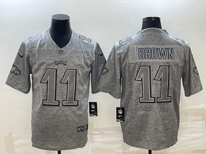 Men's Philadelphia Eagles A.J. Brown #11 Gray Player Jersey1