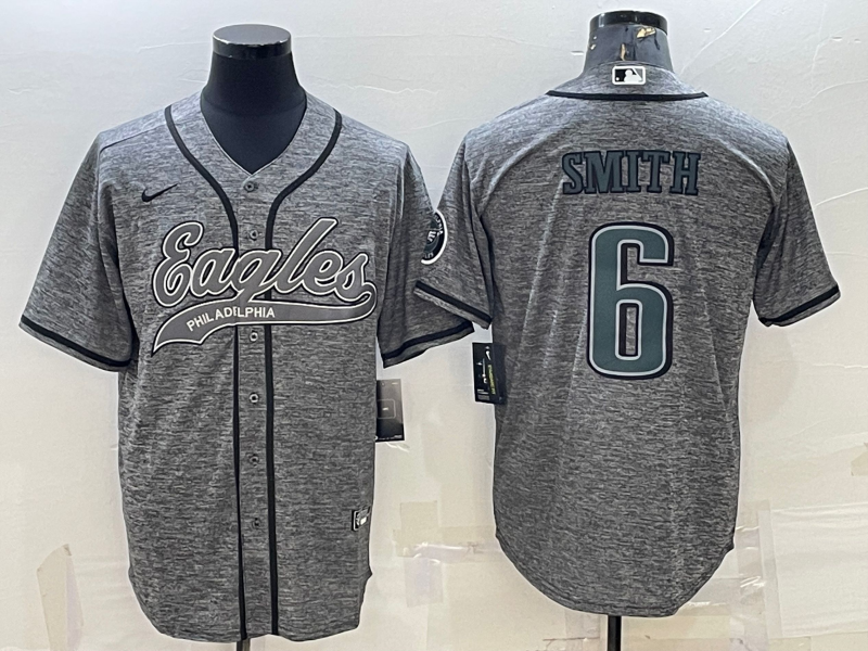 Men's Philadelphia Eagles DeVonta Smith #6 Gray Player Jersey1 Joint Edition