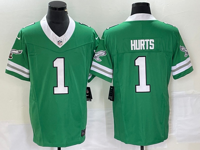 Men's Philadelphia Eagles Jalen Hurts #1 Kelly Green Game Jersey1