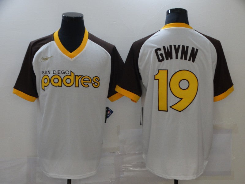 Men's San Diego Padres Tony Gwynn #19 White Player Jersey1