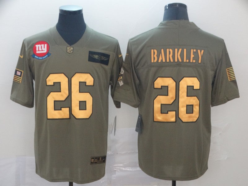 Men's New York Giants Saquon Barkley #26 Brown Alternate Game Jersey1