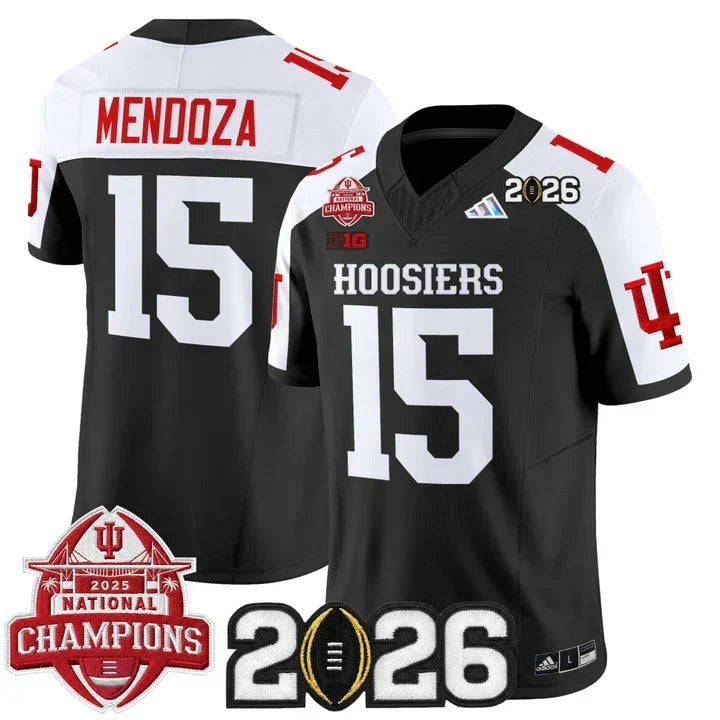 Fernando Mendoza Indiana Hoosiers 2025 National Champions & 2026 CFP Final Patch Alternate Jersey - Black