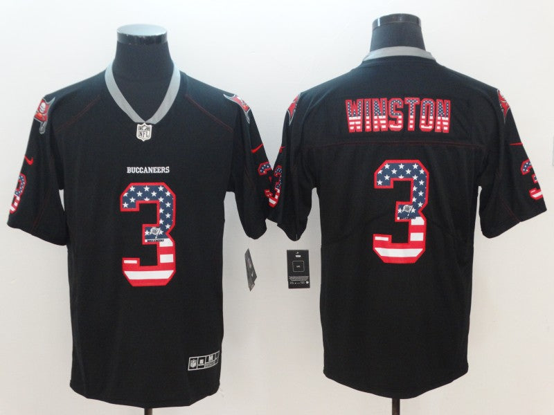 Men's Tampa Bay Buccaneers Jameis Winston #3 Black Alternate Game Jersey1