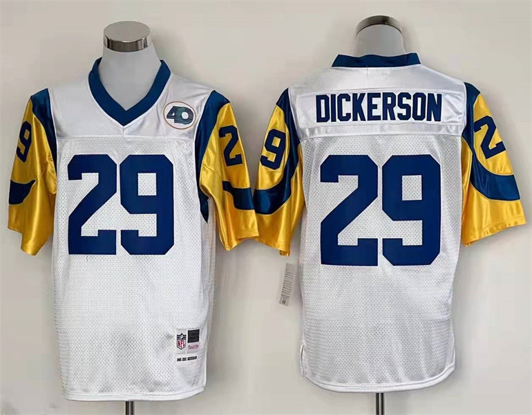 Men's San Louis Rams Eric Dickerson White Legacy Replica Jersey1