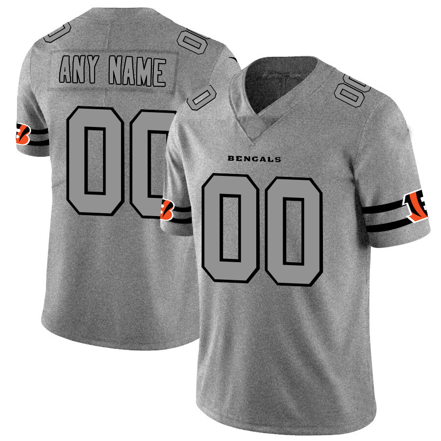 Custom1 Cincinnati Bengals 2019 Gridiron Gray Vapor Untouchable Limited Jersey1 Stitched American Football Jerseys
