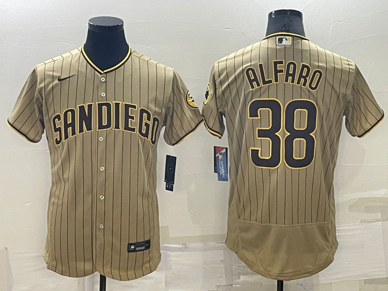Men's San Diego Padres Jorge Alfaro #38 Khaki Stitched Jersey1