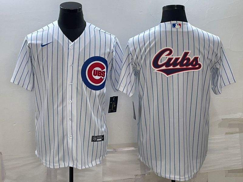 Men's Chicago Cubs White Home Replica Player Jersey1