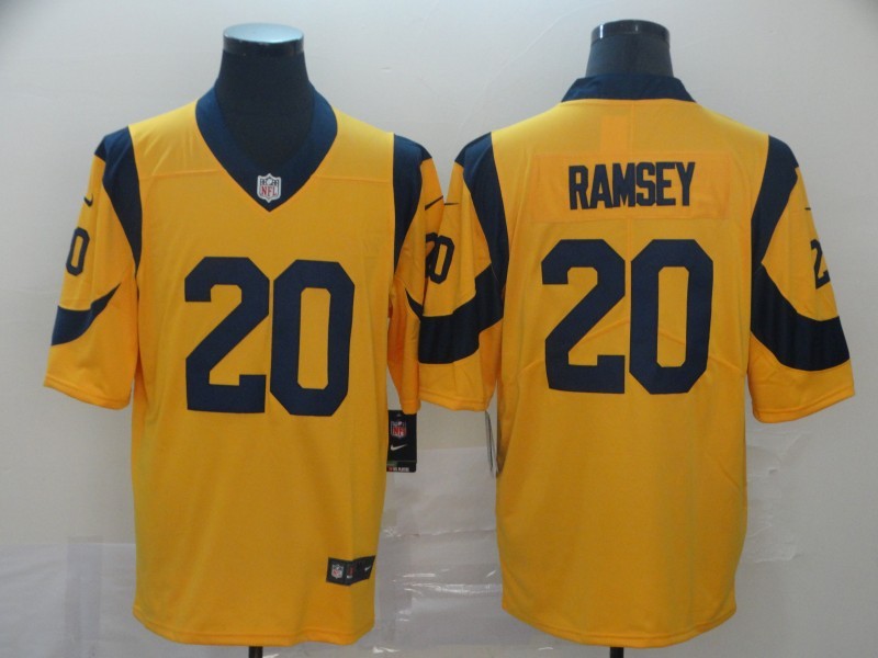 Men's Los Angeles Rams Jalen Ramsey #20 Yellow Game Jersey1