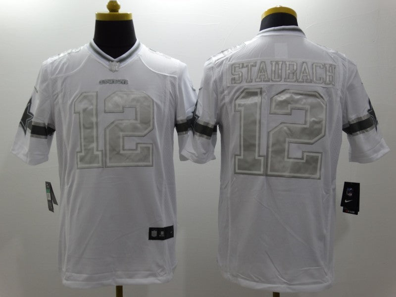 Men's Dallas Cowboys Roger Staubach #12 White Game Player Jersey1