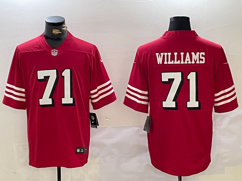 Men's San Francisco 49ers Trent Williams #71 Scarlet Player Game Jersey1