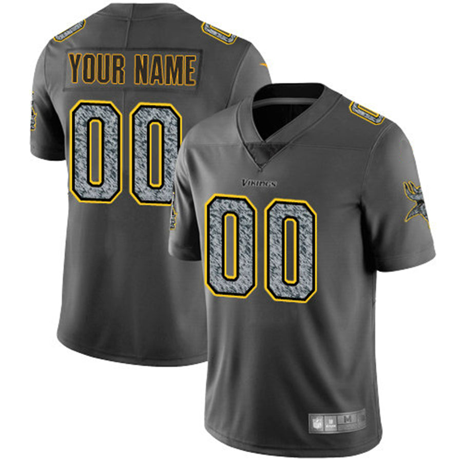 Custom1 Minnesota Vikings Gray Static Vapor Untouchable Limited Jersey1 Stitched Jerseys Football Jerseys