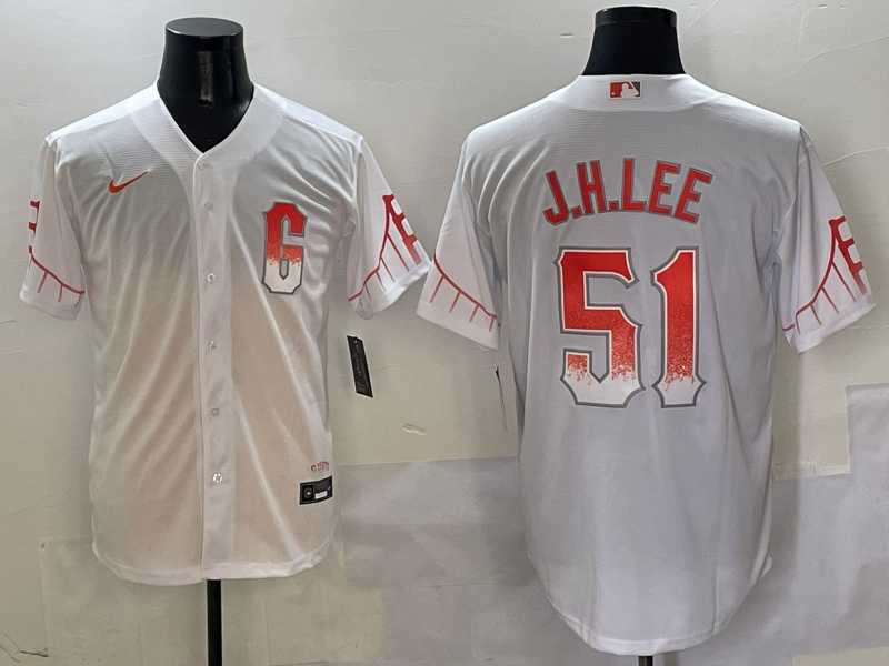 Men's San Francisco Giants Jung Hoo Lee #51 White City Connect Limited Jersey1