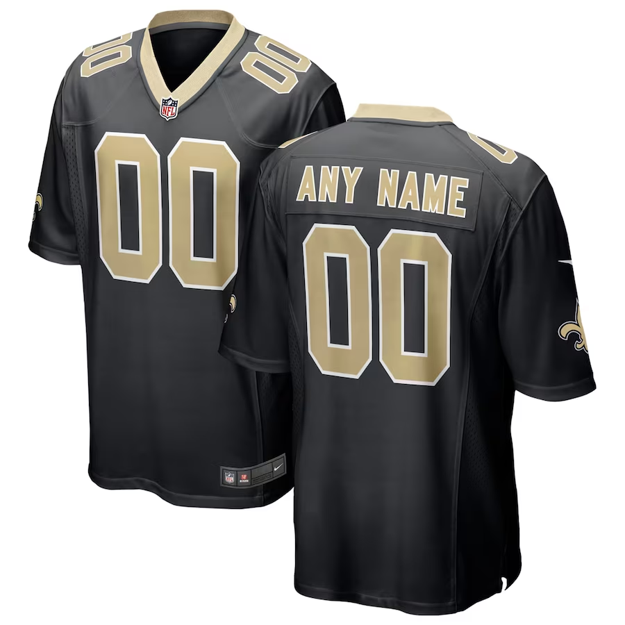 Custom New Orleans Saints Black Game Jersey1