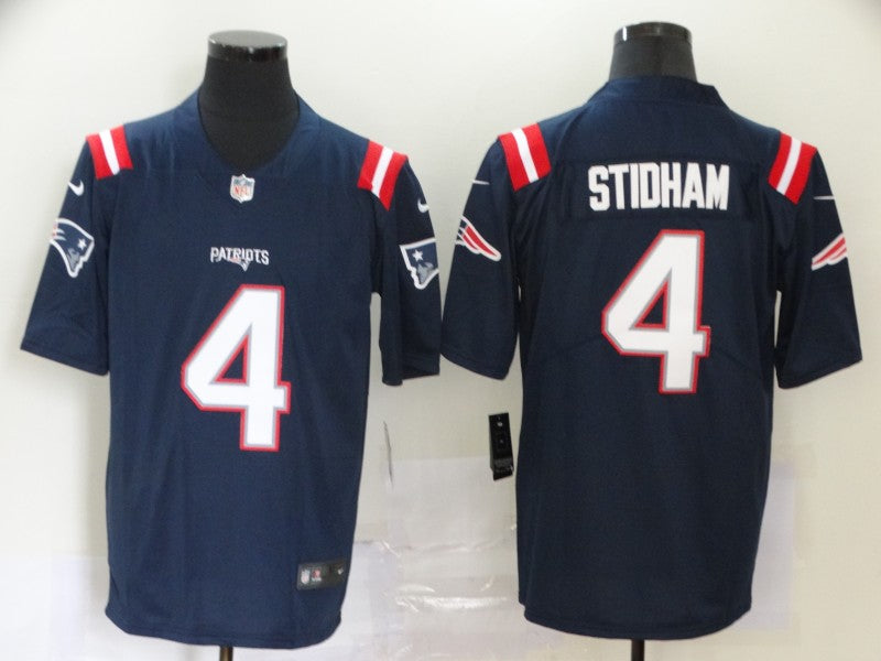 Men's New England Patriots Jarrett Stidham #4 Navy Game Jersey1